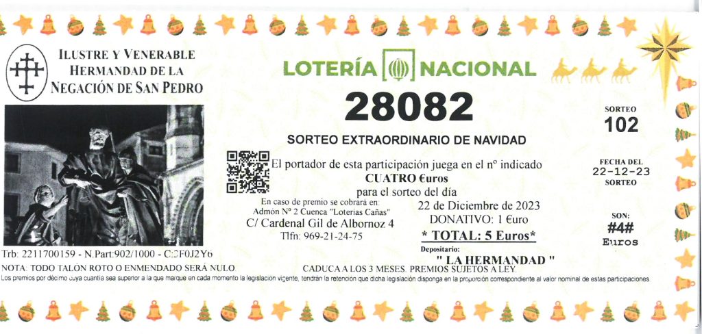 Lotería para el sorteo extraordinario de navidad, 2023.